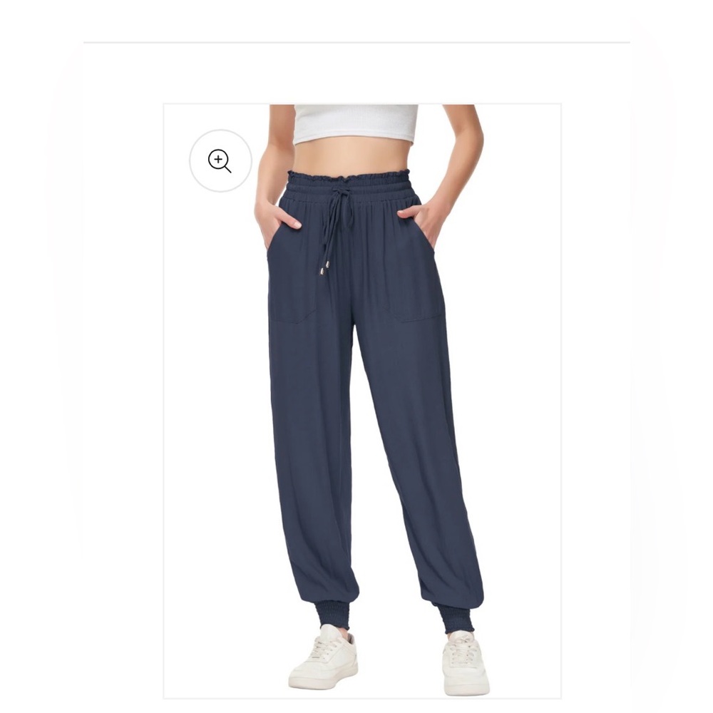 Anna-Kaci lounge jogger beach pants Navy Sz M